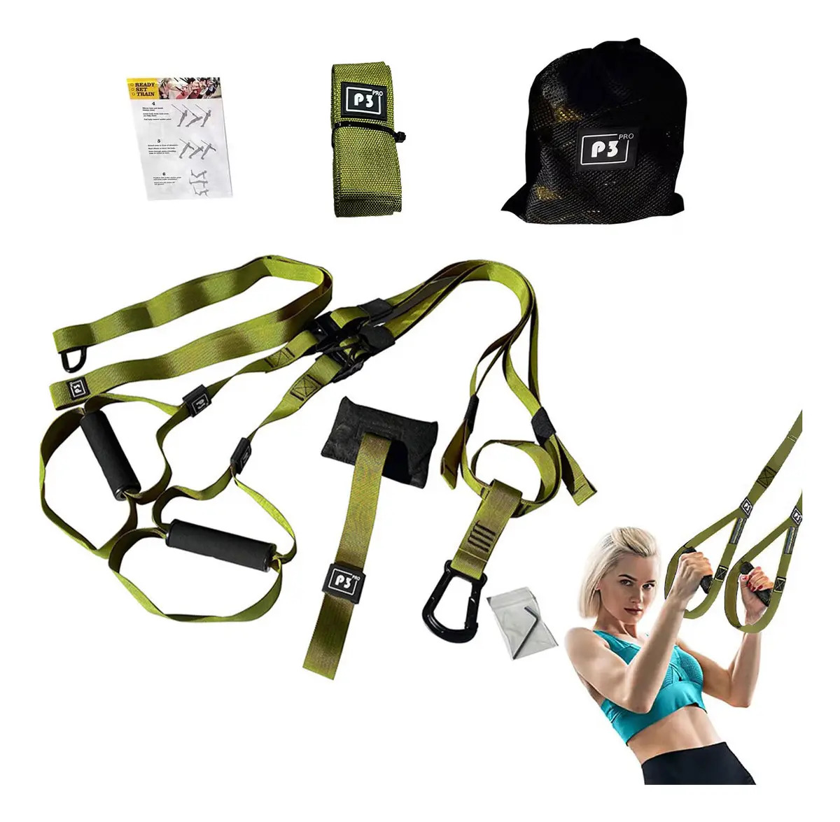 Sistema de Suspensión para Entrenamiento de Resistencia con Correas Ajustables de Lona y Anclaje