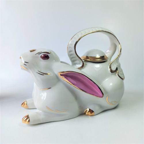 Tetera En Porcelana Con Diseño De Conejo.
