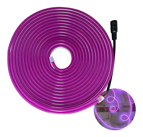 Tira Led Neon Flex 5m 12v Alto Brillo Decorativa Ip65 Color de la luz Morado