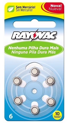 Pila Para Audifono 10 Blister X6 Pilas Rayovac L10-6lazm