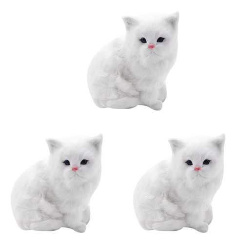 3 Gatos Persas Blancos De Peluche De Peluche Con Forma De Si