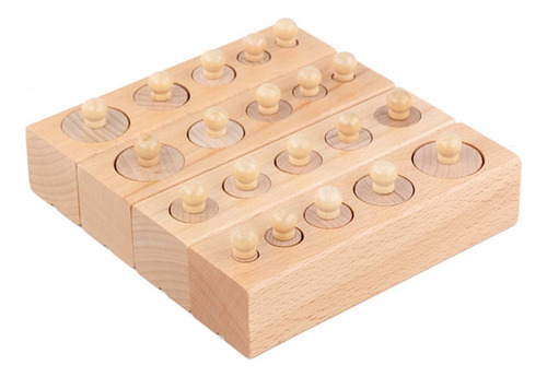 Bloques De Cilindros De Troncos Con Perilla De Madera,
