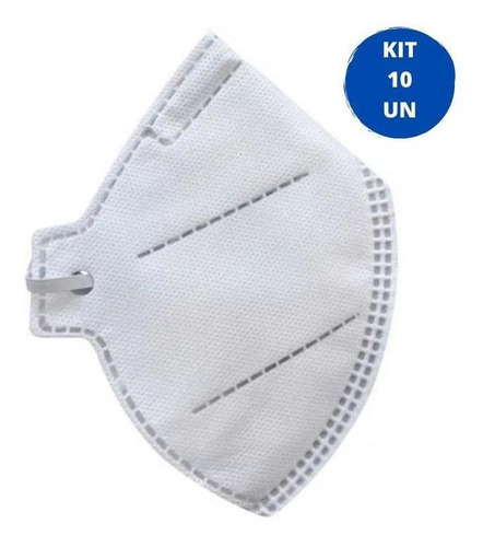 Kit 10 Respirador Ecoar Pff2 Sem Valvula Bco El Orel Cor Branco Desenho do tecido Branco