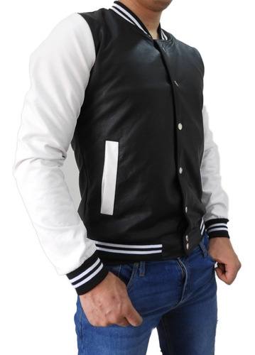 Chaqueta Beisbolera Para Hombre - Cuero Tex