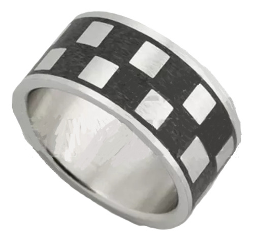 Anillo Hombre Acero Esmalte Combinado Cardinal Para Regalo