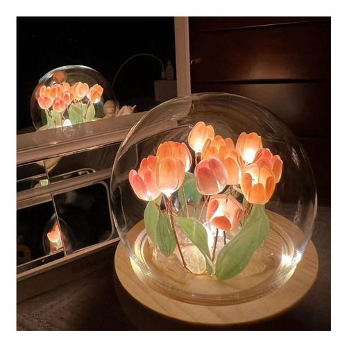 Lámpara De Tulipán Con Simulación De Luz De Flor