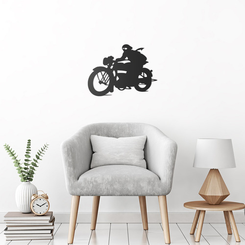 Imagem 1 de 2 de Quadro Decorativo Parede Veículos Motoqueiro 60cm