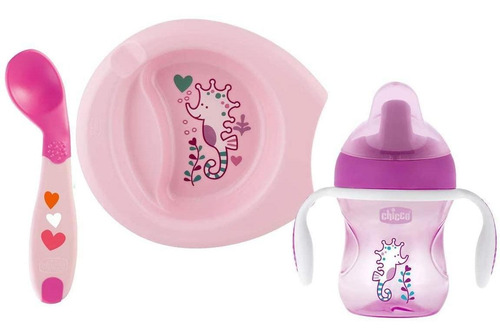 Imagen 1 de 2 de Chicco Set De Comida 6m+ Color Rosa