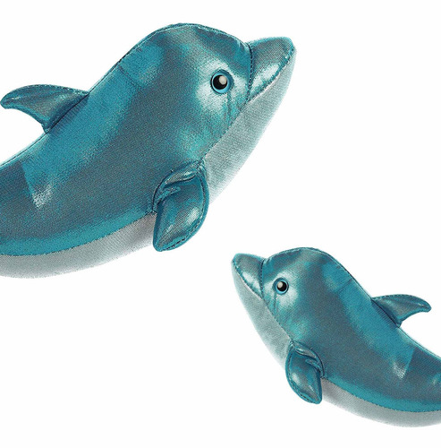 Imagen 5 de 10 de Peluche Delfin Titanio Brillante Aurora Felpa Suave Niños Ax
