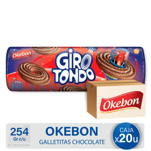 Caja Galletitas Okebon Girotondo Chocolate Dulces Pack