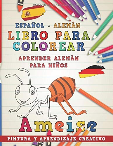 Libro Para Colorear Espanol  Aleman I Aprender Aleman Para N