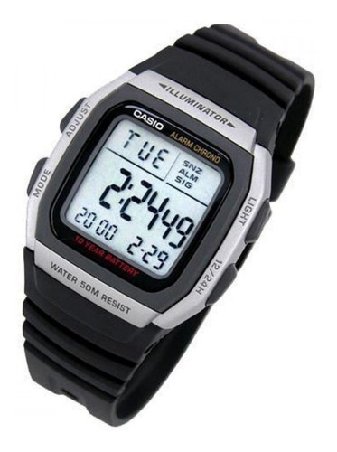 Reloj Casio Digital W-96h-1a Crono 1/100 - Alarma Local