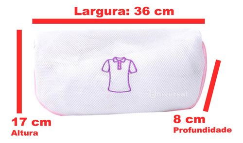 Imagem 2 de 5 de Kit 6 Saco De Lavar Roupas Delicadas Reforçado Peças Curtas