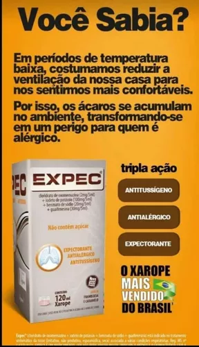 Expec Xarope Antitussígeno Expectorante e Antialérgico 120ml