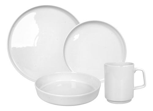 Juego Vajilla Platos Tazas Bowls 24 Pzas Porcelana Blanca Im