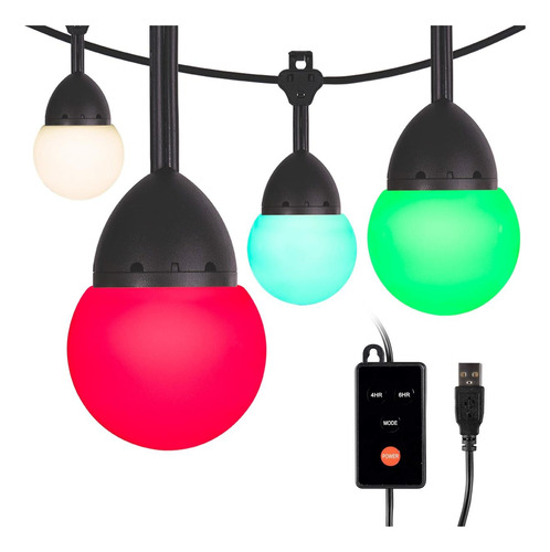 Luces De Cuerda De Café Con Enbrighten Con Usb, 12 Pies, Led