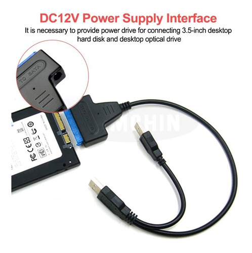 Cable Adaptador Sata A Usb 3.0 Disco Rigido Hdd Ssd 2.5 3.5