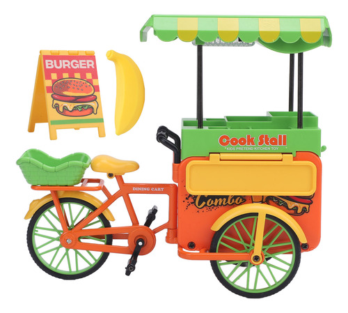 Conjunto De Brinquedos De Triciclo Food Trike Toy Em Escala