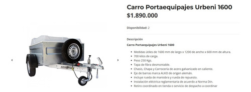 Carro De Arrastre. Único Dueño. Excelente Estado.