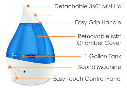 Humidificador Ultrasónico 4 En 1 Para Recámara Y Oficina
