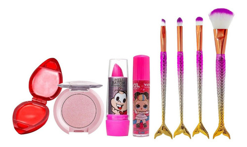 Imagem 4 de 5 de Kit Maquiagem Infantil Presente Lata + Brindes Kmlt6