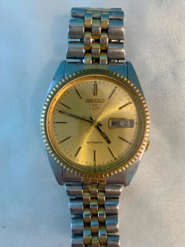 Reloj Seiko 5 Automático Dorado Plateado Colección 1970