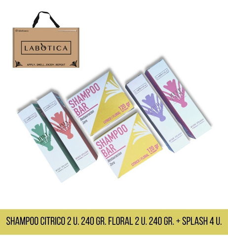 Imagen 1 de 9 de Oferta Shampoo Solido Pack 4 U. Splash 4 U. Aromaterapia