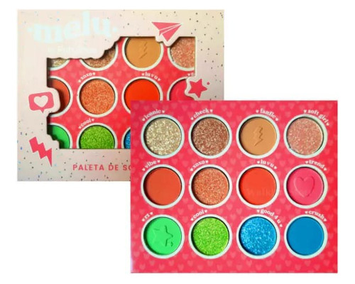 Paleta De Sombras Matte Y Metálicas Melu Ruby Rose Vegana