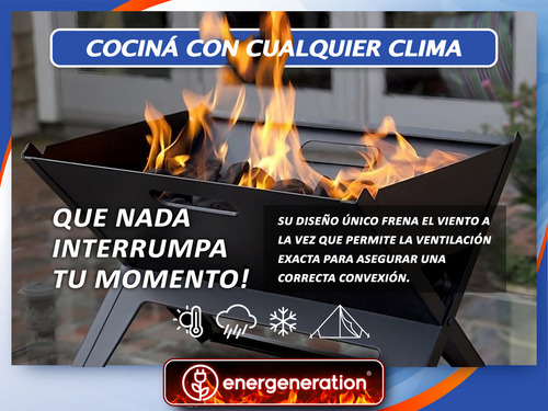 Parrilla Portátil Plegable Estilo Tijera Para Camping Playa Balcón Excursiones Energeneration PCP-1