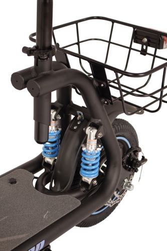 Imagen 7 de 10 de Monopatin Electrico C1 Asiento Y Canasto 25 Km/h 380w