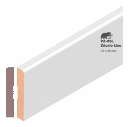 Zocalo Liso Mdf Blanco Pz 95l Decoración 12x95mm Lanus