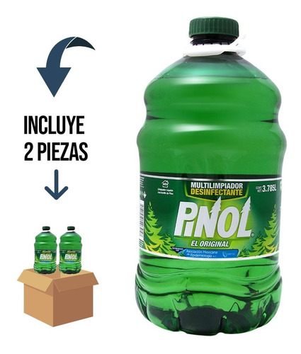 2 Pz Pinol Limpiador/ Desinfectante Líquido Multiusos 3785ml