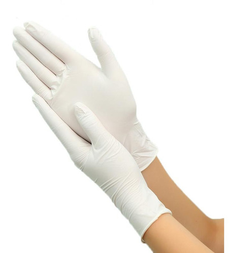 Guantes Desechables Látex Caja 100 Und Talla L Blancos