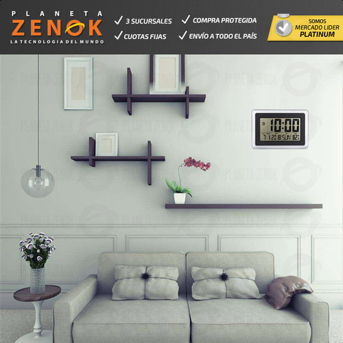Imagen 4 de 8 de Reloj De Pared Grande Lcd Temperatura Fecha Snooze Alarma
