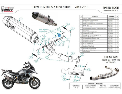 Escapamento Mivv Speed Edge - Bmw R 1200gs R1200 Gs / 13-19
