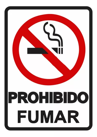  Señalización Aviso Metalico Exterior Prohibido Fumar 20x15cm