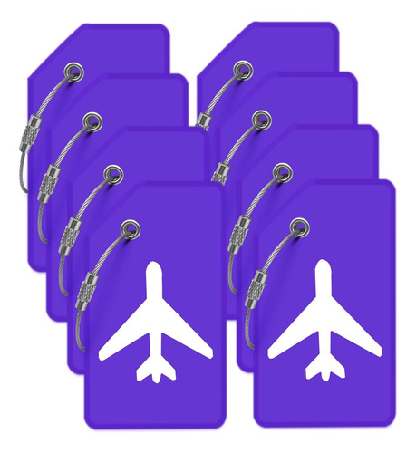 Etiquetas Para Equipaje M-sorflly, 8tag Purpura, Kit X 8