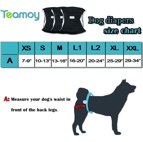 Paquete De 3 Panales Teamoy Para Perros Machos, Lavables ...