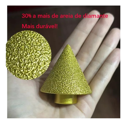 2 Broca Cônica Chanfro Diamante Esmerilhadeira Porcelanato