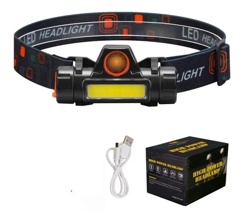 comprar Linterna Luz Minera Vincha Recargable Usb Iman Cob Lampara