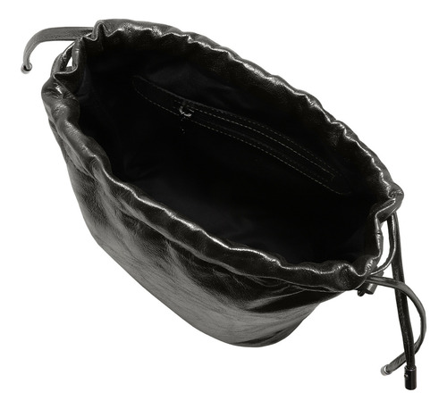 Bolsa Feminina Transversal De Couro Bovino Mariart Cravo Cor Carbono Desenho Do Tecido Lisa