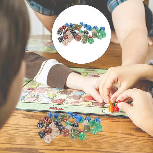 6 Juegos De Dados De Poliedro Acrílico Creativos Para Juegos