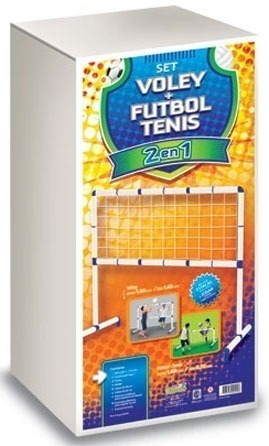 Imagen 1 de 6 de Set Volley + Futbol Tenis 2 En 1 Arcos De Futbol Dimare 0200