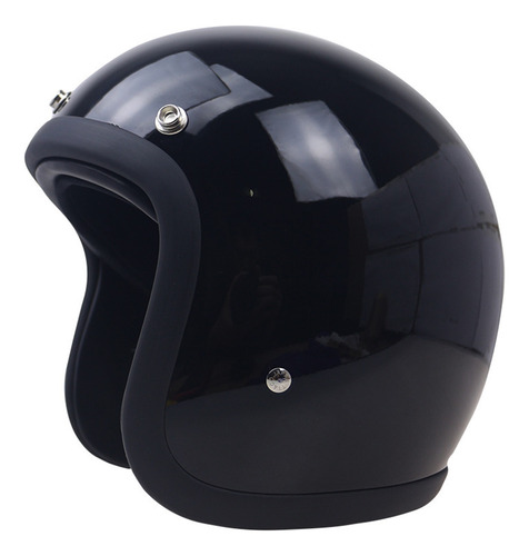 Casco Vintage Cafe Racer Peso Ligero Shell Casco De Fibra