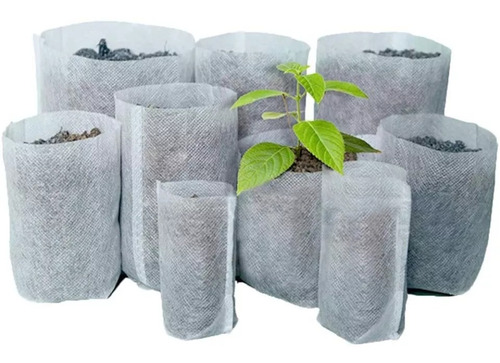 Pack 100 Bolsas Biodegradable 18x22 Cultivo Semillas Plantas