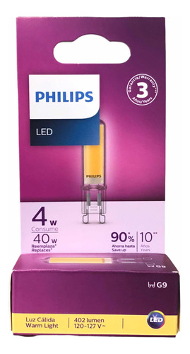 Foco Cápsula G9 Philips Led 110v 120v 127v G9 4w Luz Cálida