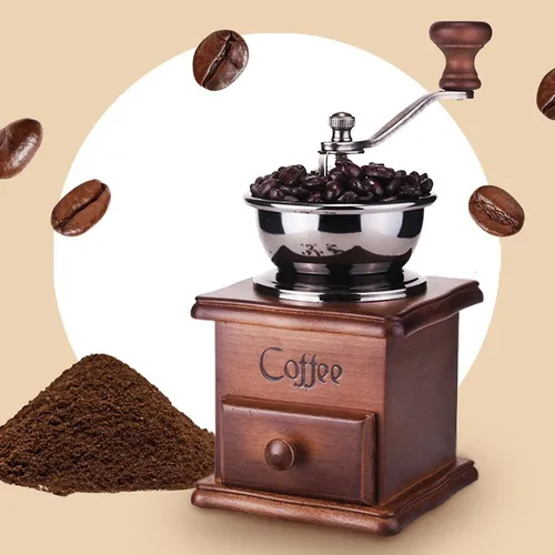 Molino De Café Manual Portátil De Madera Vintage - Marrón
