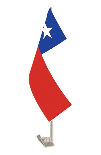 Pak 12 Bandera Chile Para Carro De 41cm Alto Plastico Fiesta