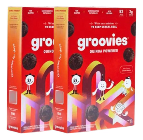 2 Pack Cereal Groovies Quinoa Sin Gluten Cocoa Groove 500g