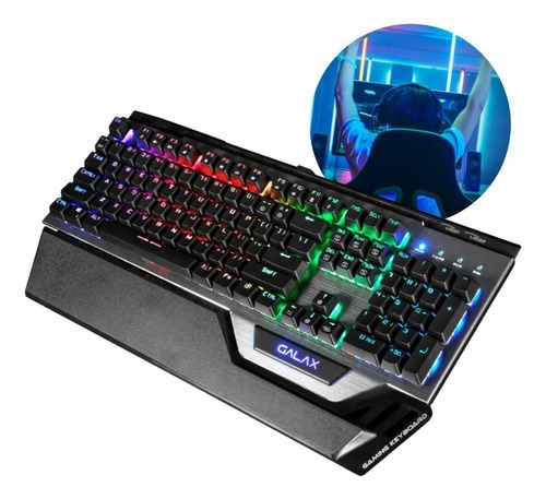 Teclado Mecánico Galax Stealth 01 Rgb Usb Inglés Color Del Teclado Negro